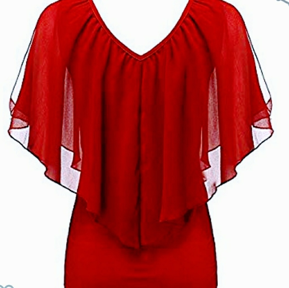 MUTI B.L.E.U V ENCOLURE. BATWING BLOUSE